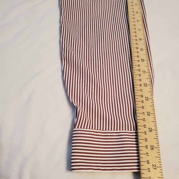 Ralph Lauren classic fit long sleeves brown/white custom fit-striped men shirt. - Picture 15 of 15